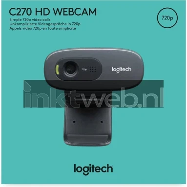 Logitech Webcam C270 HD 720p zwart licht zwart