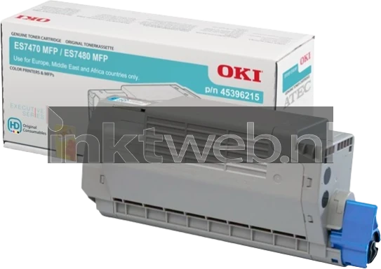Oki 45396215 toner cyaan Combined box and product