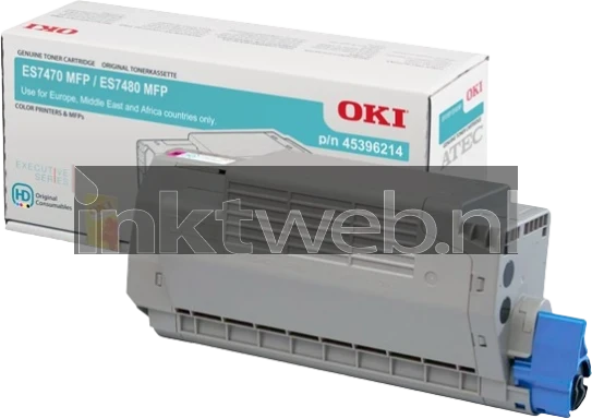 Oki 45396214 toner magenta Combined box and product