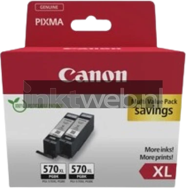 Canon PGI-570XL 2-pack zwart Front box