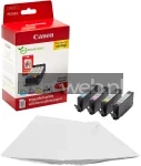 Canon CLI-571XL Multipack + fotopapier zwart en kleur Combined box and product