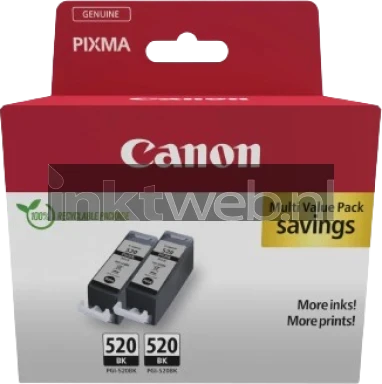 Canon PGI-520 twinpack zwart Front box