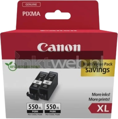 Canon PGI-550XL twinpack zwart Front box