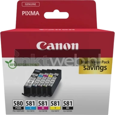 Canon CLI-581 5-Pack zwart en kleur