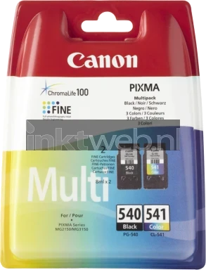 Canon PG-540 / CL-541 Multipack (Opruiming 2 x 1-pack los) zwart en kleur