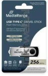 MediaRange USB C-Stick 3.2 Gen 1-256GB zilver (Origineel)
