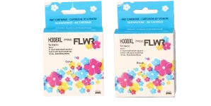 FLWR HP 308 Bundel zwart en kleur (Huismerk (remanufactured)) Front box