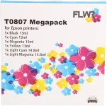 FLWR Epson T0807 multipack zwart en kleur Front box