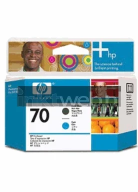 HP 70 Mat Black - Cyaan Printkop Front box