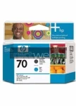 HP 70 printkop mat zwart en cyaan (Origineel)