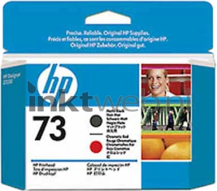 HP 73 Mat Black - Chromatic Red Printkop Front box