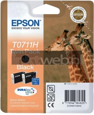 Epson T0711H twin pack zwart