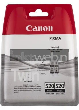 Canon PGI-520BK twinpack (Opruiming 2 x 1-pack) zwart
