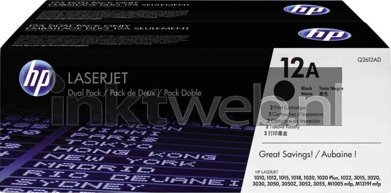 HP 12A twinpack zwart