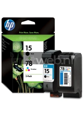 HP 15/78 (Opruiming 2 x 1-pack los) zwart en kleur
