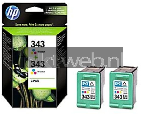 HP 343 Twinpack (Opruiming 2 x 1-pack los) kleur