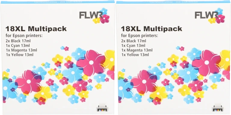 FLWR Epson (2X) 18XL Multipack zwart en kleur