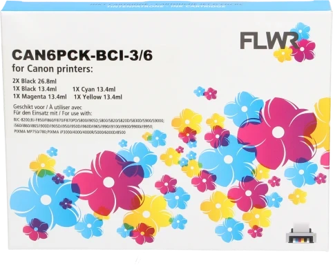 FLWR Canon BCI-3eBK / BCI-6 Megapack