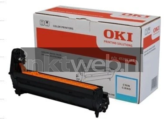 Oki 45395703 cyaan Combined box and product