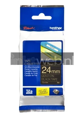 Brother TZE-354  op zwart breedte 24 mm