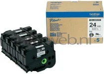 Brother HGE-251V5 zwart op wit breedte 24 mm