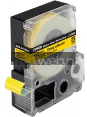 Epson LC-5YBW9 zwart op geel breedte 18 mm