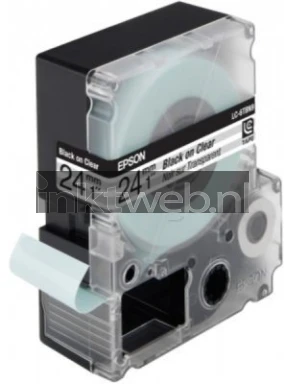 Epson LC-6TBN9 zwart op transparant breedte 24 mm