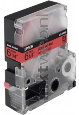 Epson LC-2RBP9 zwart op rood breedte 6 mm