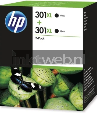 HP 301XL 2-pack (Opruiming 2 x 1-pack losse outlet) zwart