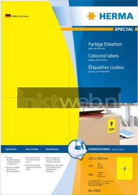 Herma 4396 105x148MM geel