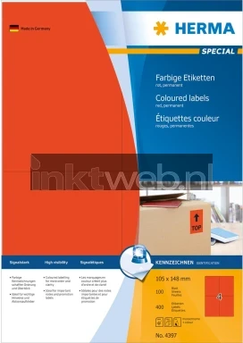 Herma 4397 100x105MM rood