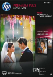 HP  Premium Plus fotopapier | 50 vellen Glans | 10x15 | 300 gr/m² 1 stuks Front box