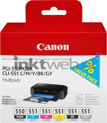 Canon CLI-551 6-pack zwart en kleur Front box