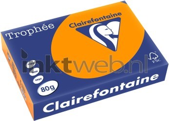Clairefontaine A4 papier gekleurd Fel Oranje Front box