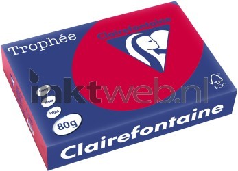 Clairefontaine A4 papier gekleurd Kersenrood Front box