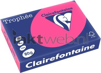 Clairefontaine A4 papier gekleurd FLUO Roze Front box