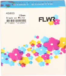 FLWR Dymo  45803 zwart op wit breedte 19 mm Front box