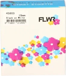 FLWR Dymo  45803 zwart op wit breedte 19 mm Front box