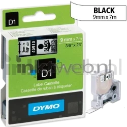 Dymo  D1 zwart op transparant breedte 9 mm Front box