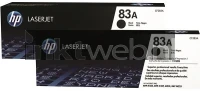 HP 83A 2-pack (Opruiming 2 x 1-pack los) zwart