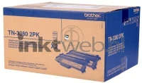 Brother TN-3380BK TWIN (Opruiming 2 x 1-pack los) zwart