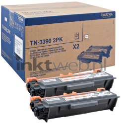 Brother TN-3390 TWIN zwart Combined box and product