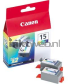 Canon BCI-15C duo pack kleur product and front view box