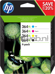 HP 364XL Multipack zwart en kleur Front box