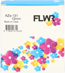 FLWR Brother  TZe-131 zwart op transparant breedte 12 mm Front box