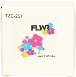 FLWR Brother  TZe-251 zwart op wit breedte 24 mm Front box