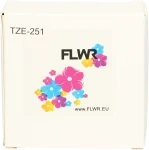 FLWR Brother  TZe-251 zwart op wit breedte 24 mm