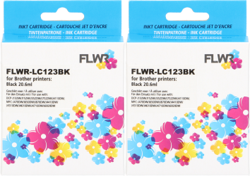FLWR Brother LC-123 2-pack zwart Front box