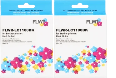 FLWR Brother LC-1100BK 2-pack zwart Front box