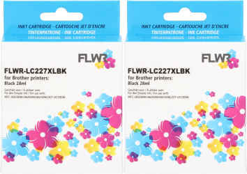 FLWR Brother LC-227BK 2-pack zwart Front box